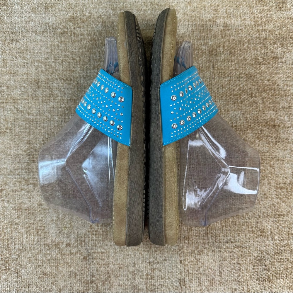Volatile Temptress Teal Studded Toe-Thong Sandals Women’s Size 10 - Picture 8 of 13
